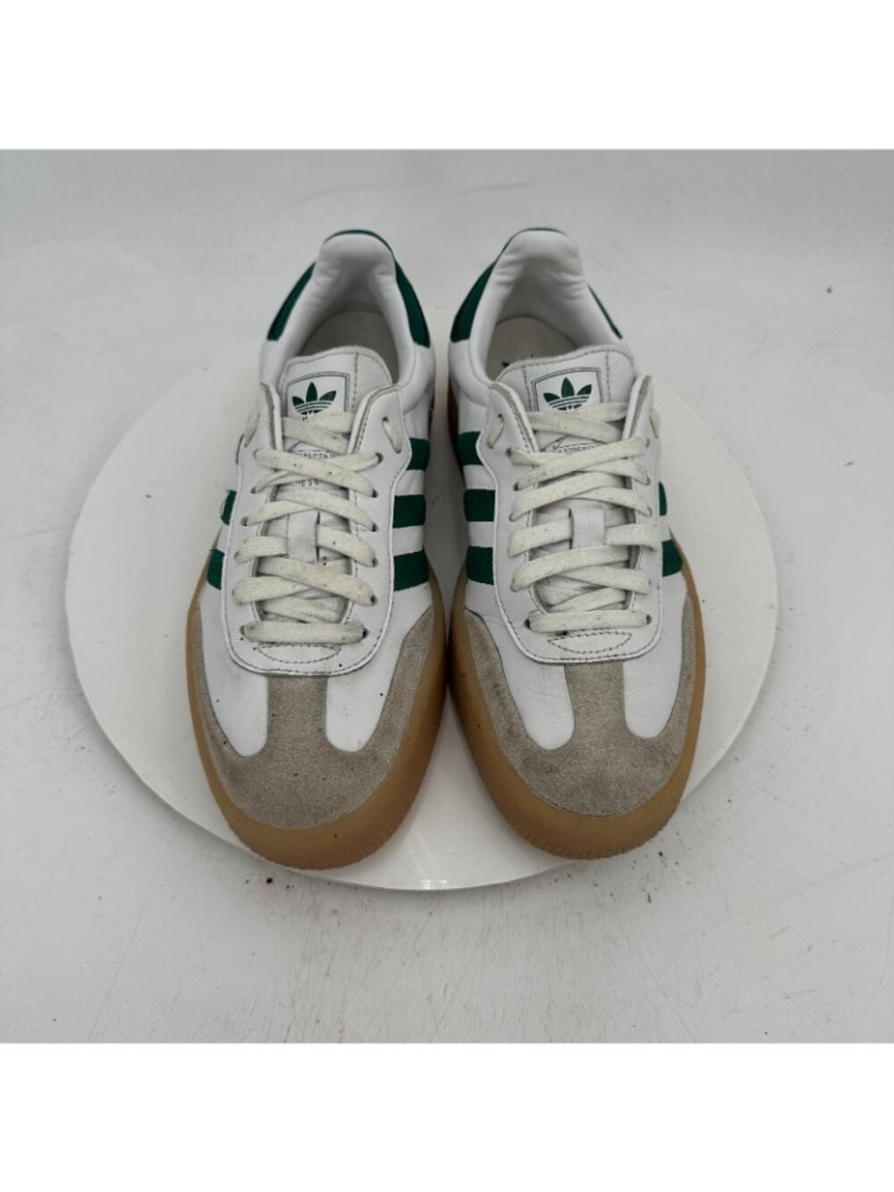 Adidas Originals Samba Women Size 8.5 White Green Rubber Sole Casual Shoes - Picture 3 of 11